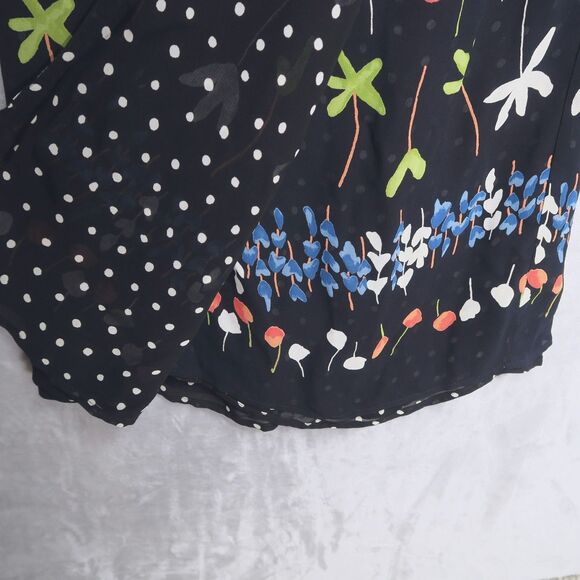 CAROLE ANDERSON Vintage Dark Floral Maxi Wrap Skirt Size S High Slit Mixed Print - Picture 7 of 9